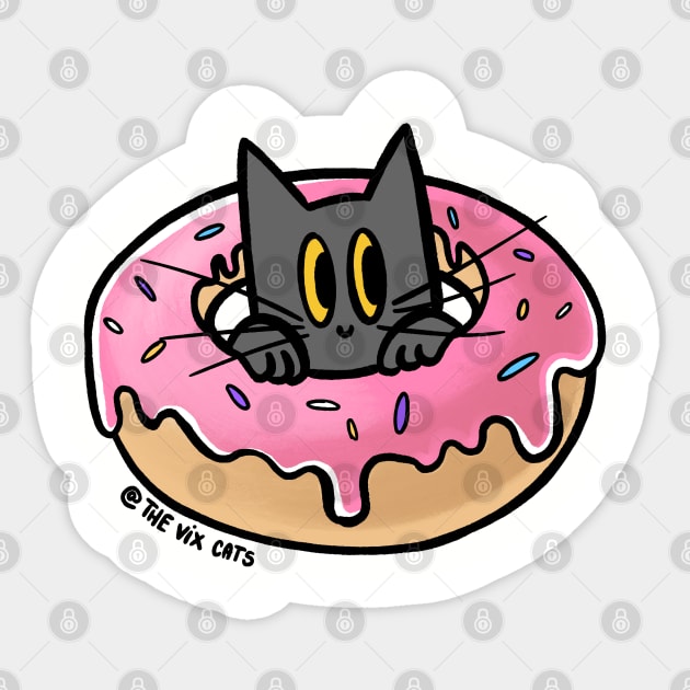 Donut Cat Sticker by The Vix Cats